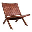 House Nordic Perugia Sammenleggbar stol - Sort Skinn/Teak Unoliving 1665220-01-0 1665239-01-0