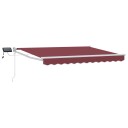 vidaXL Manuell markise med solcelle LED 3,5 x 2 m Burgunder