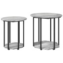  Sidebord 2 stk Grå Sonoma Laget av Tre og Metall