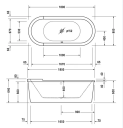 Duravit Starck Frittstående badekar 1800x800 mm, m/panel og bæreramme.