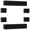  TV benksett 8 pcs 80 x 30 x 30 cm Svart eik Konstruert tre