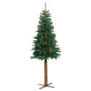  Slim juletre med 150 LED grønn 150 cm PVC og Massivt Furu tre