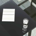 vidaXL Hagebord svart 140x70x74 cm stål og glass