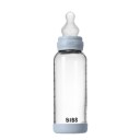Bibs Baby Blue Glass Baby Flaske Round Silicone Medium Flow