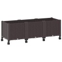 vidaXL Hagekrukke med hjul Brun 120 x 40 x 44 cm PP