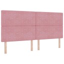 LED Box Springer Bed med madrass Rosa 200 x 200 cm Fløyel