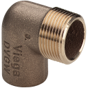 10 stk Messing lodde albue muffe/nippel 22 mm x 1/2" 90°