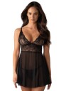 Obsessive Imperia Babydoll Sett       - Svart - L/XL