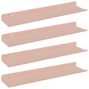 vidaXL Flytende hylle Veggmontert 4 pcs Rosa 40 x 8,5 x 2,5 cm Stål