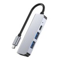 HUB Tech Protect V2 4in1 USB C USB A 3.0 USB A 2.0 USB C HDMI grå