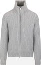 Gran Sasso Full zip rib high neck wool cashmere 52 grå herre