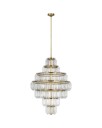 Killarney 32" Layered Chandelier Brass/Clear Crystal