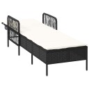  solseng Svart og kremhvit PE Rattan 157 x 55 x 92 cm