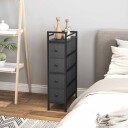 Slank stoffkommode med 4 skuffer – svart 20x43x81,5 cm