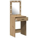  Sminkebord med LED lamper Artisan Eik 50x41x135 cm