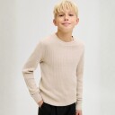 Jack & Jones   Genser Knit Blubarkley Zigzag Simply Taupe   140 | Barn