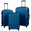 Borg Living Koffertsett - 3 stk. Hardcase kofferter - Blå Musling