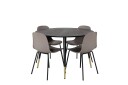 Venture Home Dipp Matgruppe 115 cm Rund med 4 Arctic stoler Sort/Guld