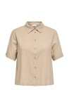 ONLY Carmakoma Cargoa S/S Linen Bl Shirt Cc Pnt   Beige   54