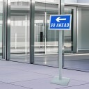  Pedestal plakatstativ sølv 32 x 27 x 119 cm PVC og støpejern