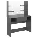 vidaXL Sminkebord med LED-lys 100x40x135 cm MDF blank grå