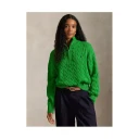 Polo Ralph Lauren Cable-Knit Cotton Quarter-Zip Sweater - Green - L