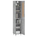 vidaXL Highboard betonggrå 34,5x34x180 cm konstruert tre 8720845495398