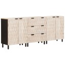 vidaXL Serviesskap 3 pcs Hvit Vask Finish 180 x 33 x 75 cm