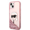 Karl Lagerfeld Hardcase Glitter Mobildeksel til iPhone 14 Plus/15 Plus 6,7" Rosa