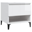 Sidebord høyglans hvit 50x46x50 cm konstruert tre 8720845668976
