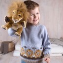 Bluum Strik Strikkegenser Løver på savannen - garnpakke i Bluum Soft Merino Ull