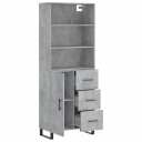  Highboard betonggrå 69,5x34x180 cm konstruert tre