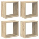  Vegghyller kubeformet 4 stk sonoma eik 26x15x26 cm