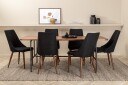 Venture Home Spisegruppe Unnao 200 cm inkl. 6 Mues Stoler Valnøttsbrun/Svart