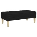 Benk Svart 113x57x39 cm Stoff