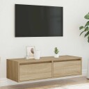  TV-benk med LED-lys sonoma eik 100X35,5x25 cm 8721158663535
