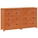  Serviesskap 2 pcs VoksBrun 140 x 35 x 80 cm Massiv furu