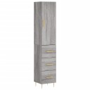 vidaXL Highboard grå sonoma 34,5x34x180 cm konstruert tre