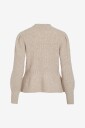 Vila Vigracie L/S Peplum Zip Knit Cardi/Pb/Rn   Beige   M