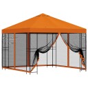  Hagepaviljong med sidevegger 3 x 3 m Oransje Polyester og stål