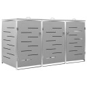 vidaXL Søppeldunkskur trippelt 207x77,5x115 cm rustfritt stål