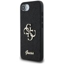 Guess Mobildeksel iPhone 16e Fixed Glitter 4G Metallisk Logo Svart