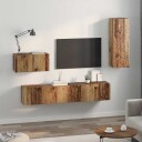  Vegghylle for TV 4 pcs Gammelt tre 200 x 30 x 30 cm Ingeniørtre