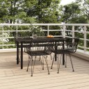vidaXL Hagespisegruppe 5 deler svart polyrotting