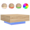  Salongbord med LED-lys sonoma eik 80x80x31 cm 8721012251748
