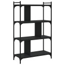  Bokhylle 4 etasjer svart 76x32x123 cm konstruert tre