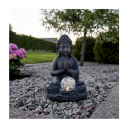 STAR TRADING 482-18 BUDDHA DEKORATIVT LYS, GRÅ
