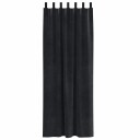  Gardiner med gardiner 2 pcs Svart 140 x 225 cm Fløyel