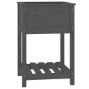 vidaXL Plantekasse med hylle grå 54x54x81 cm heltre furu