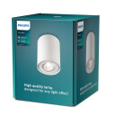 Pillar White Ceiling Luminaire Spot Tube 1X Gu10/ 20W Ip20 Metal